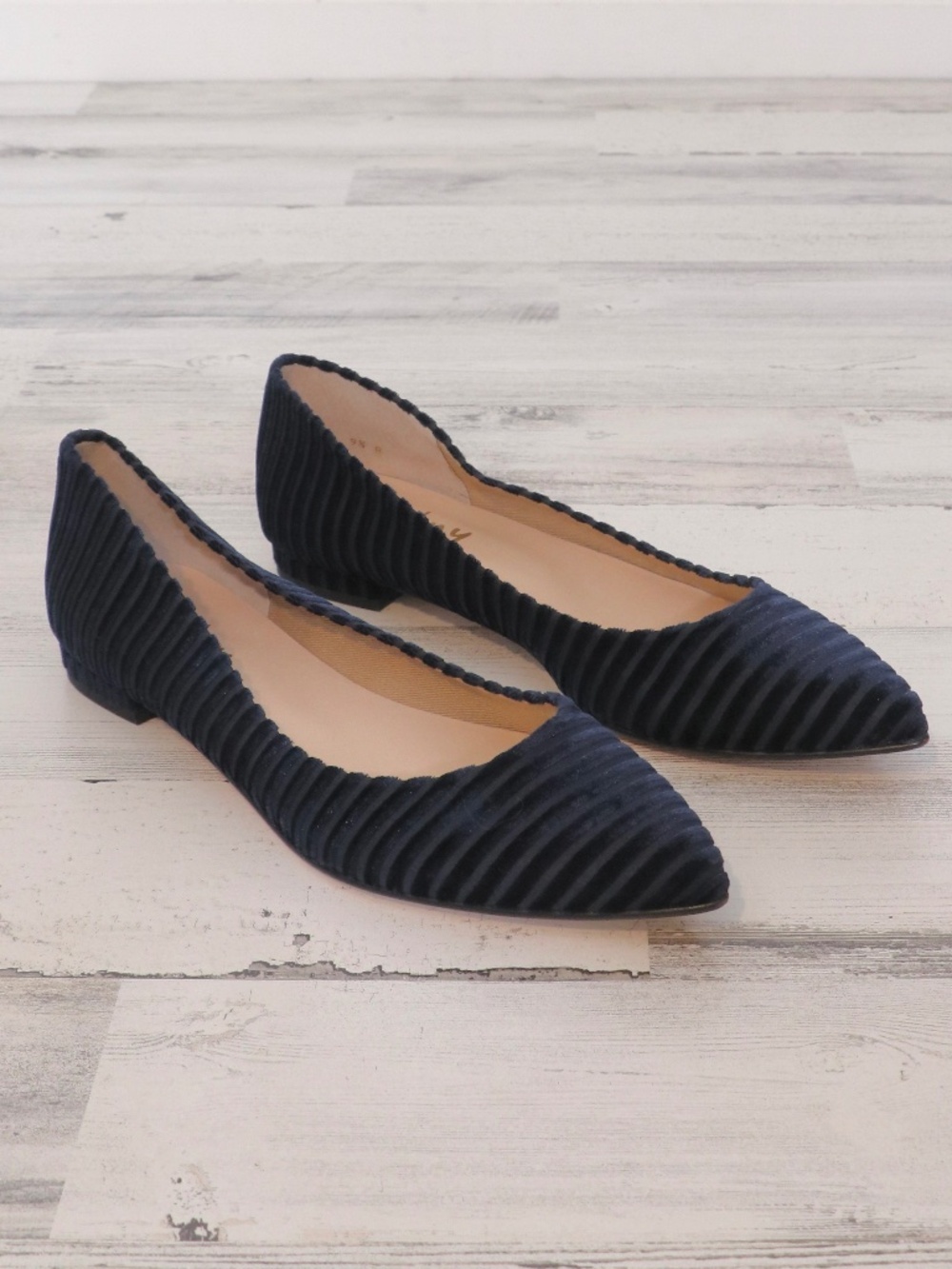 French Sole Elka in Navy Bremen Velvet Size 9.5